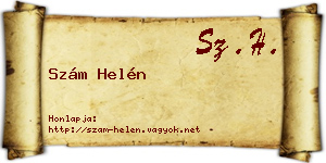 Szám Helén névjegykártya